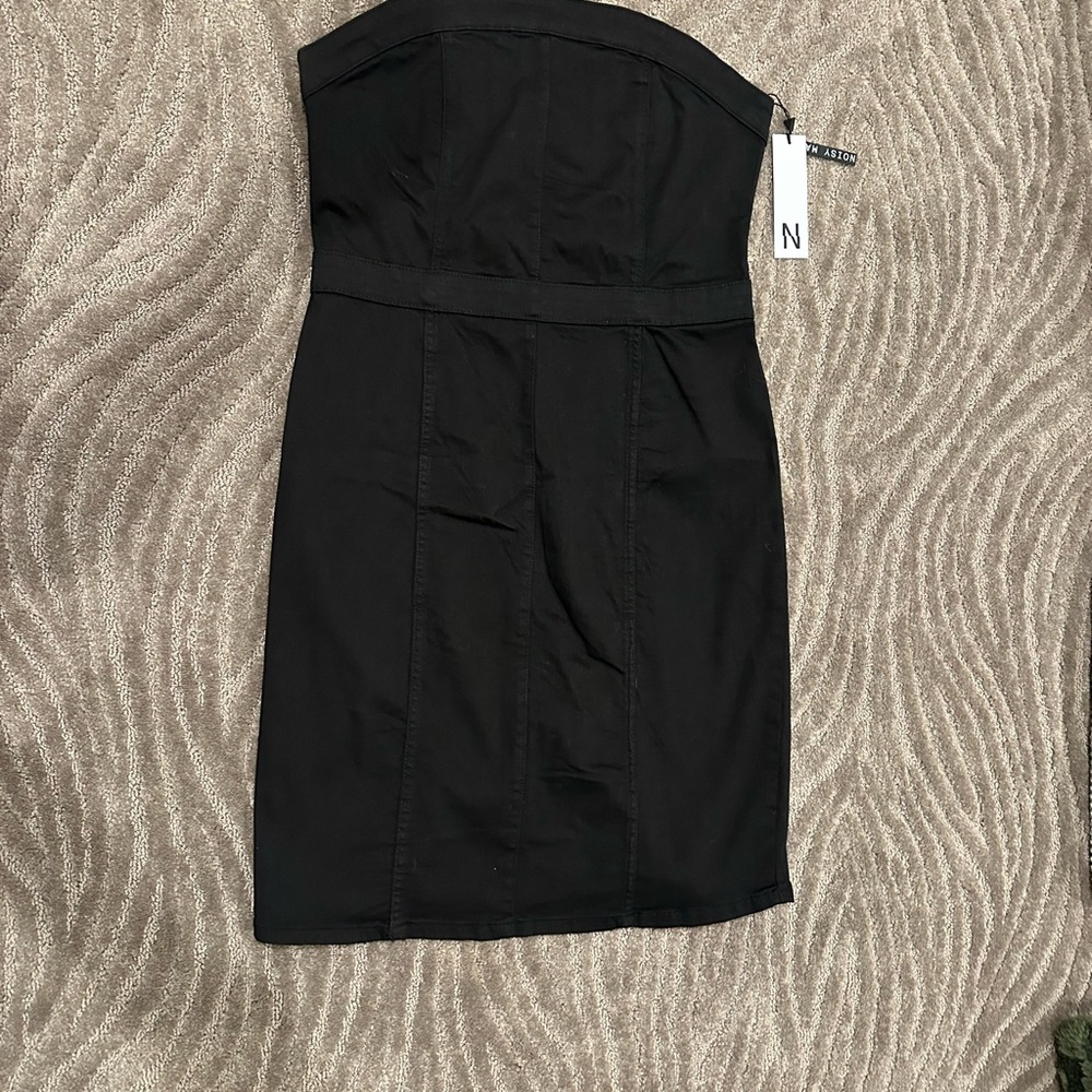 Noisy May Strapless Black Sheath Dress